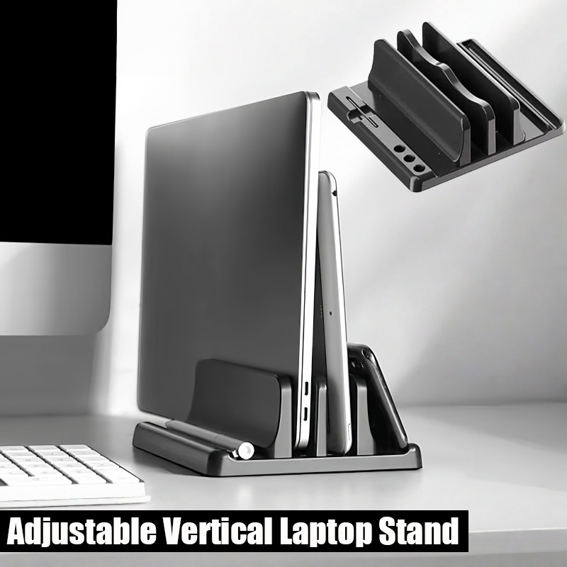 Vertical Laptop Stand - 縦型ラップトップスタンド、ペン/ノートブック/スマートフォン/Macbook/Ipad/タブレット/ラップトップ用の調節可能な多機能タブレットホルダー