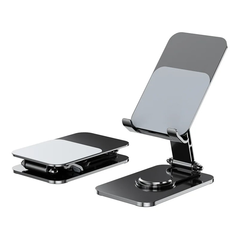 Desk Setup Table - ユニバーサルメタル360 ° 回転可能な電話タブレットスタンドポータブル折りたたみ式デスクトップブラケットホルダー iPhone Samsung Xiaomi