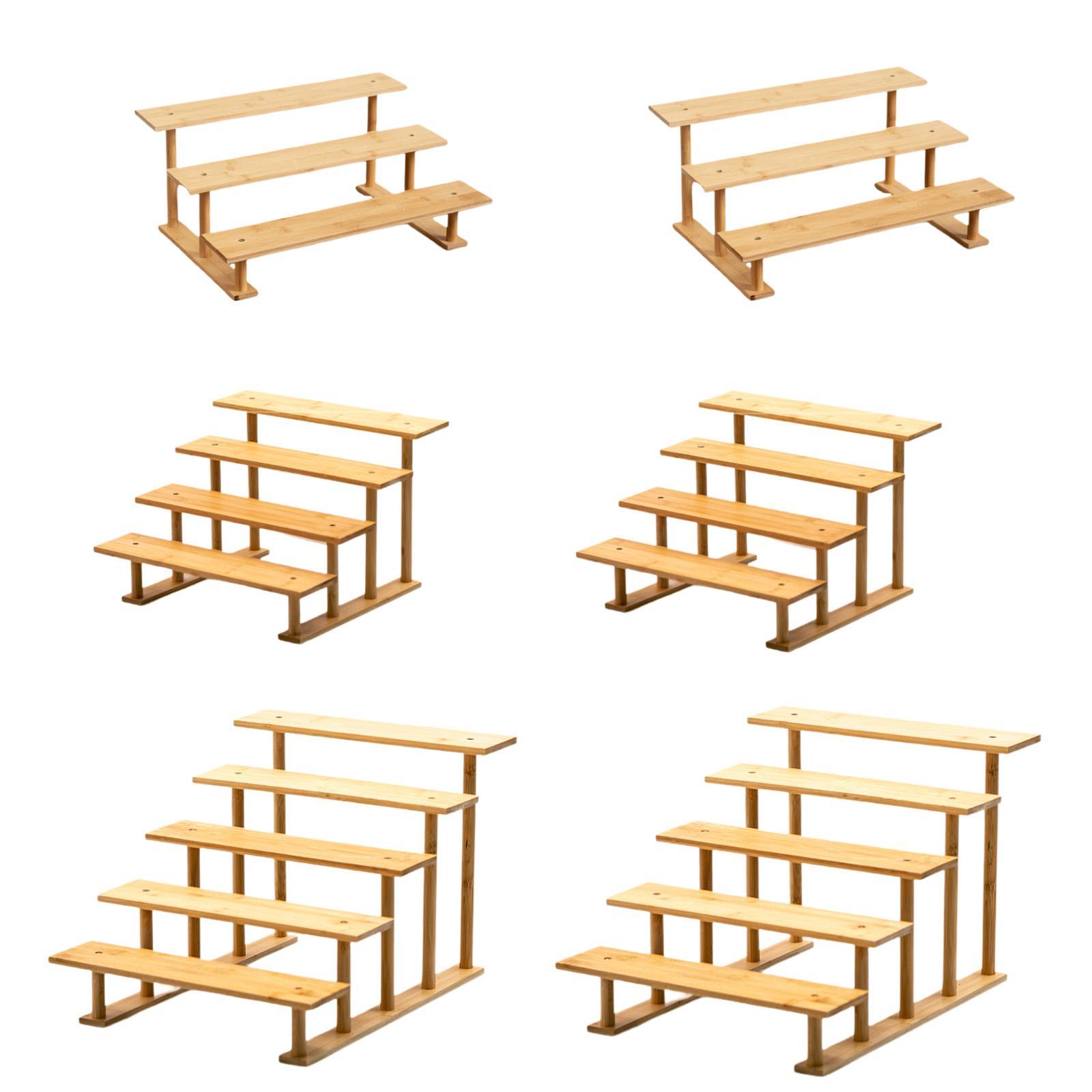 Desk Setup Shelves - 木製のジュエリー展示スタンド。香水、イヤリング、ネックレス、装飾品などを飾るための棚や卓上収納として最適。
