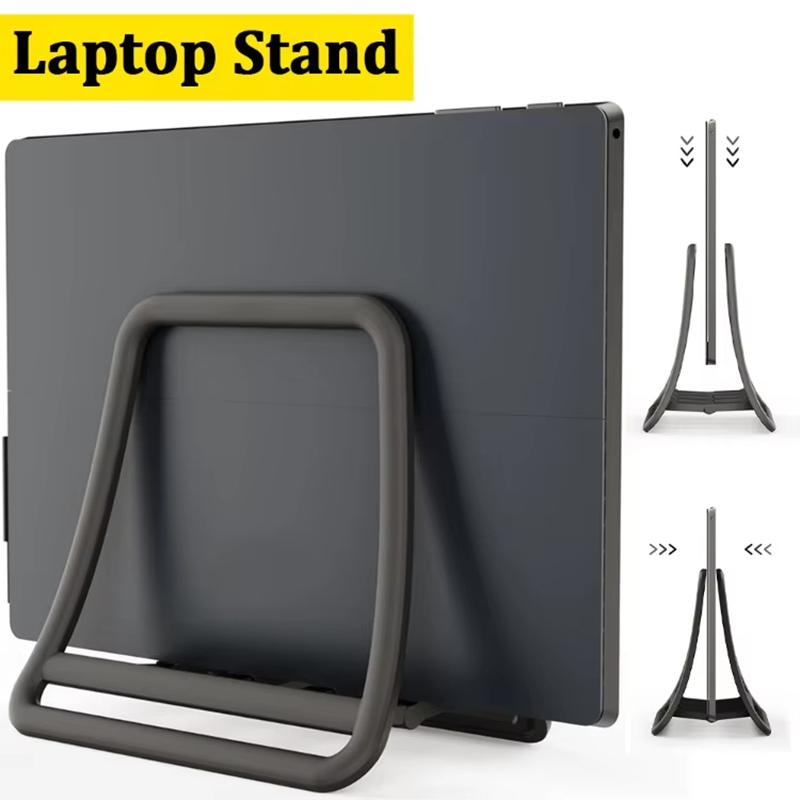 Vertical Laptop Stand - ポータブルな縦型PCラップトップスタンド。折りたたみ式で、Macbook Air Pro、iPad、Lenovo、Dellなどのノートパソコンやタブレットを置けるデスクトップスタンド。