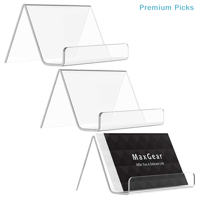 Desk Setup Shelves - ポータブル透明アクリル製デスクトップ名刺ホルダー テーブルデスクシェルフボックス 収納ディスプレイスタンド レストラン オフィス用品