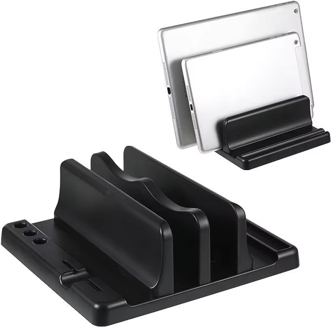 Vertical Laptop Stand - オフィス ABS ラップトップスタンド 垂直に置くとデスクスペースを節約 コンピューターアクセサリーを簡単に置くことができます 幅を伸ばすことができ、オフィスデスクに収納できます