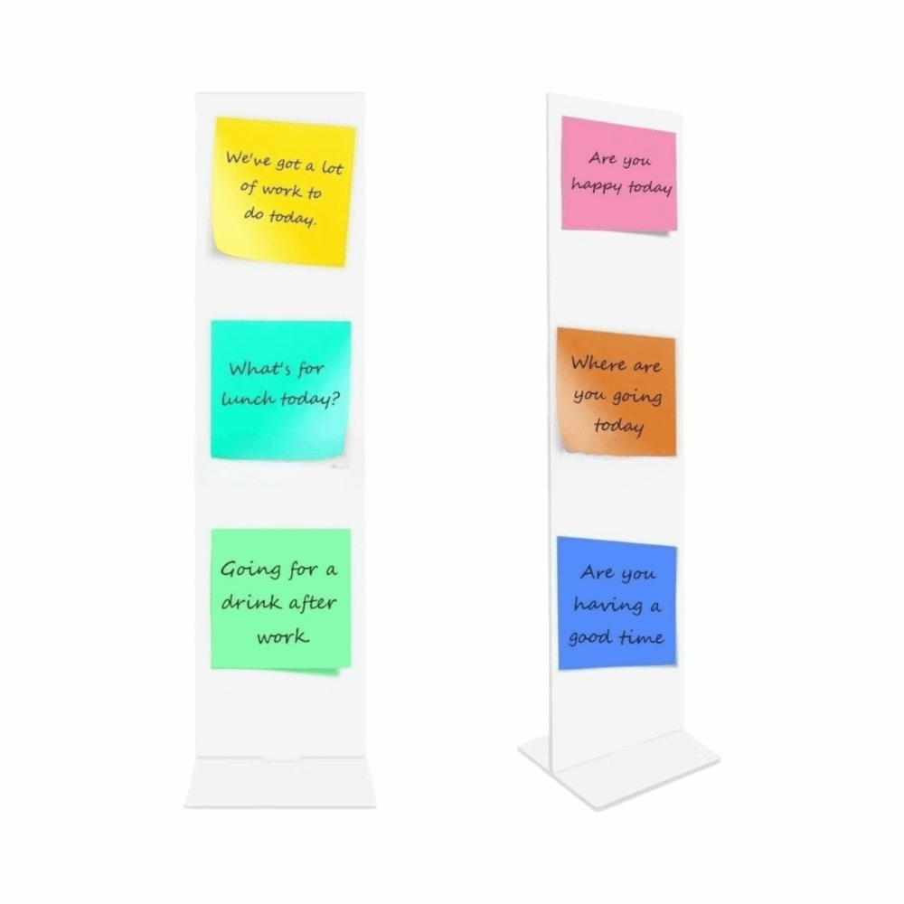 Sticky Memo Holder - アクリルメモメッセージボードクリア取り外し可能な付箋ホルダースタンド垂直モニターサイドノートホルダーホームオフィス
