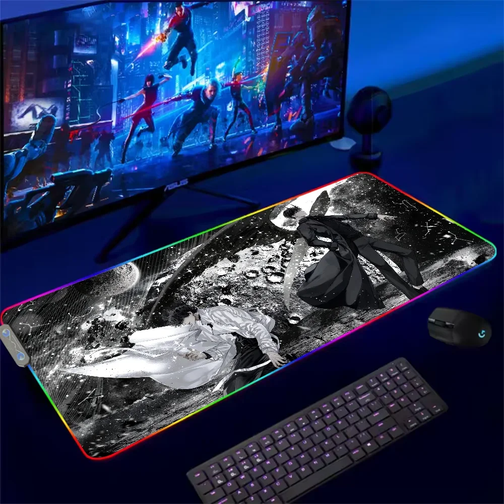 Desk Setup Rgb - 韓国小説全知リーダー Rgb マウスパッド Xxl Steelseries ラップトップマットゲームマウスパッドバックライト付きキーボード