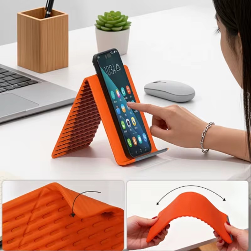 Desk Setup Table - 柔軟で折りたたみ可能なシリコン製スマホホルダー、ポータブルで角度調整可能な多機能デスクトップスタンド、ノートパソコン、タブレット、自宅、オフィス用