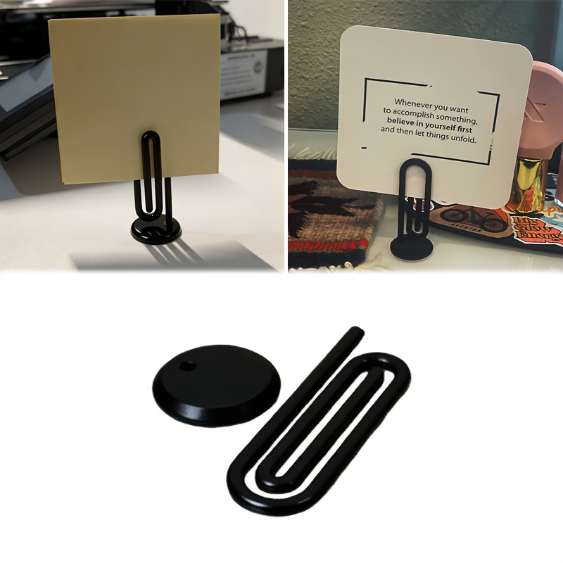 Sticky Memo Holder - 3Dデスクトップペーパークリップメモホルダー1個、付箋、メモ、名刺などを表示するのに使用可能