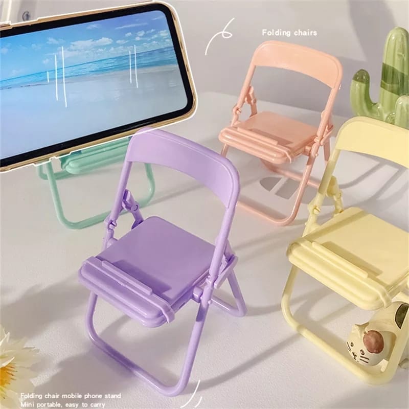 Desk Setup Table - かわいい椅子型スマホスタンド、クリエイティブなデスクオーガナイザー、多機能スマホスタンド、デスクデコレーション、ホームオフィスアクセサリー