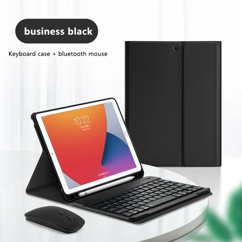 Desk Setup Ipad - Bluetoothキーボードとマウスホルダー付きの磁気レザーケース,カラフルなケース,iPad 7, 8, 9, 10th pro,11,air