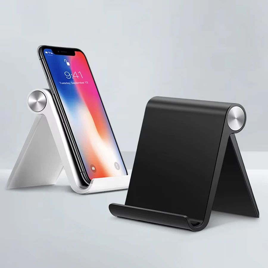 Desk Setup Table - 折りたたみ式デスクトップ電話ホルダー 調節可能なポータブルスタンド マルチデバイス対応 滑り止め安定スタンド iPhone Samsung対応