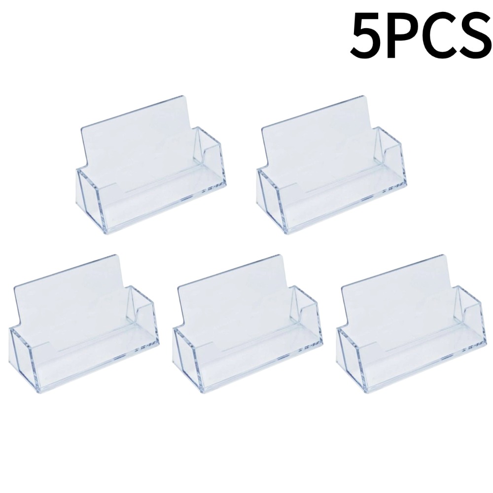 Desk Setup Shelves - 1/2/3/4/5 個名刺ケースデスクトップオフィス名刺ホルダーディスプレイスタンドプラスチック透明棚ボックス収納新しい