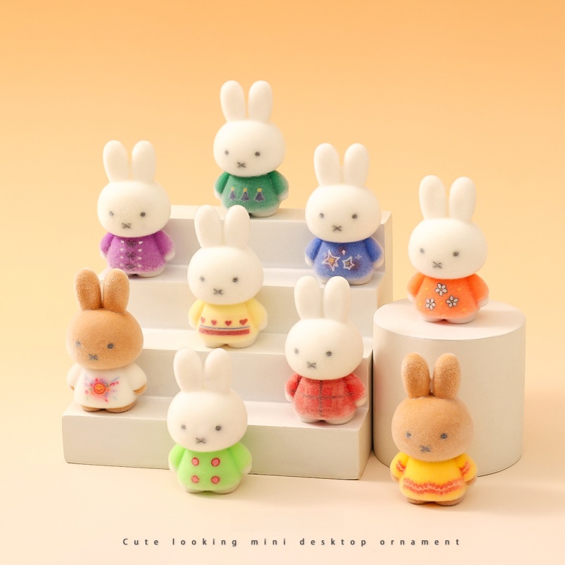 かわいいフロッキングミッフィーウサギ像かわいい漫画デスク装飾 - Desk Setup Shelves のレビューと価格