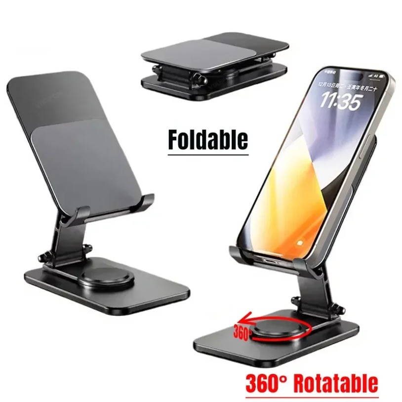 ユニバーサルメタル360 °   回転可能な電話タブレットス - Desk Setup Table のレビューと価格