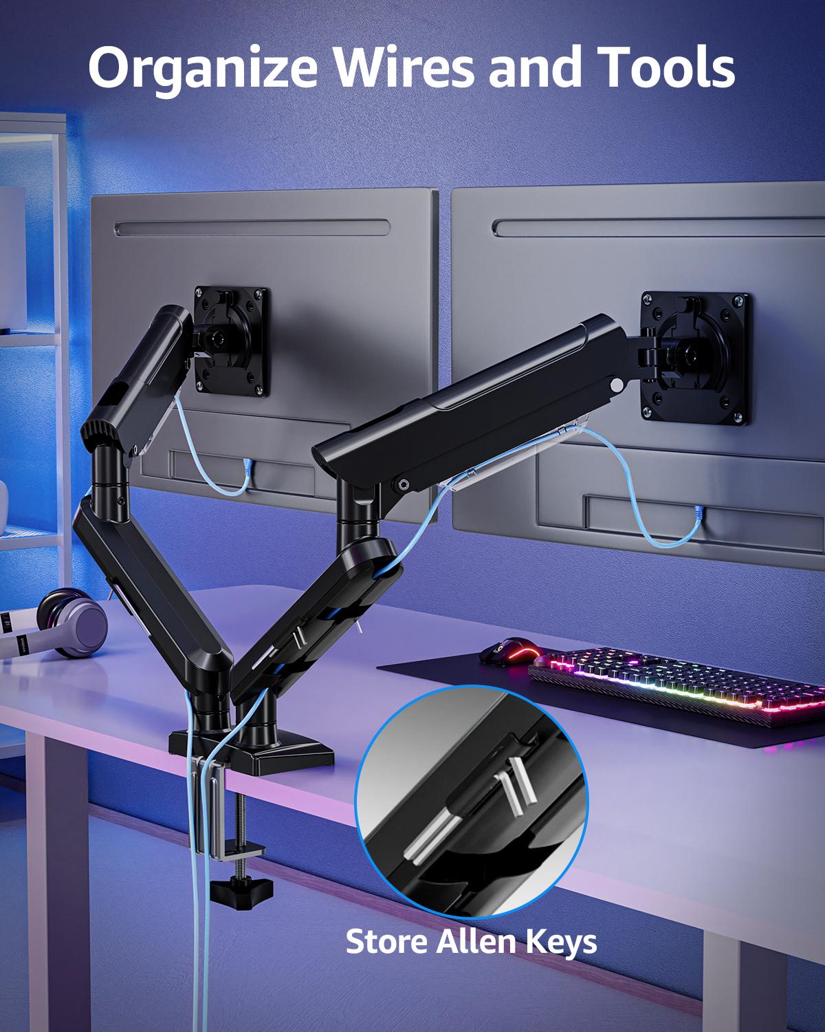 人間工学に基づいた、13～32インチのPCモニターに対応した - Desk Setup Dual Monitor のレビューと価格