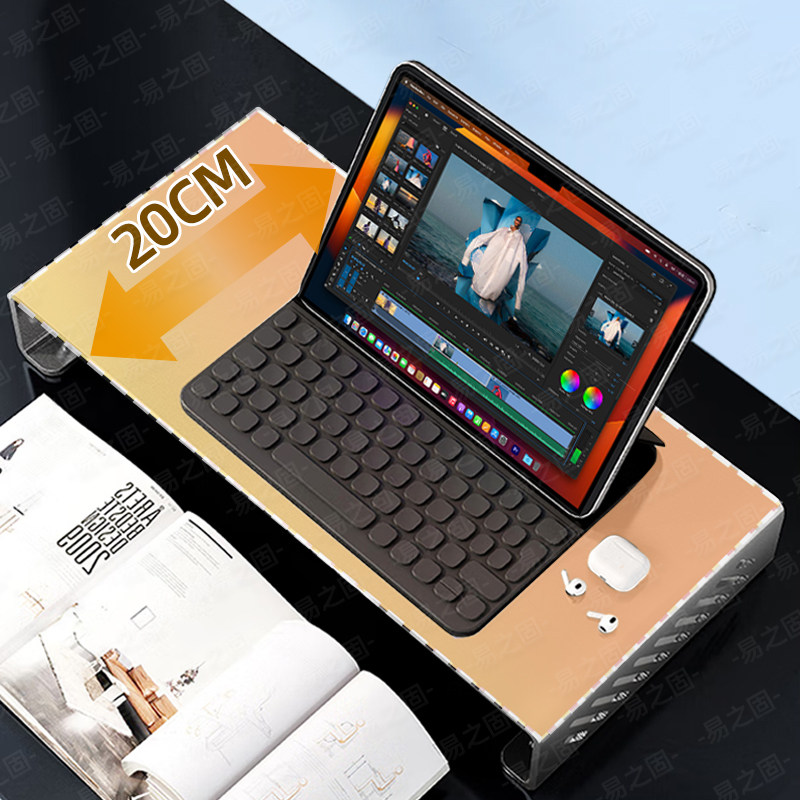 コンピューターモニタースタンドライザー人間工学に基づいたデス - Desk Setup Monitor And Laptop のレビューと価格