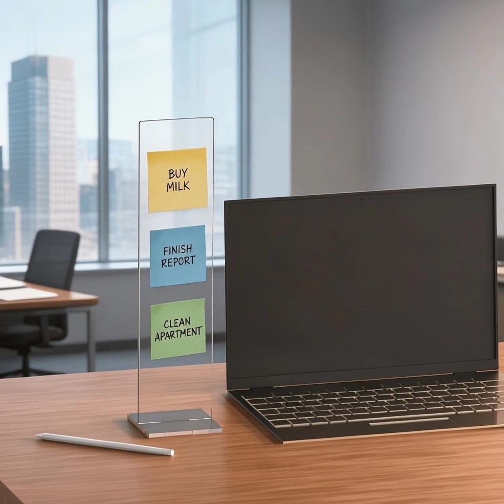 アクリルメモメッセージボード取り外し可能な透明付箋ホルダース - Sticky Memo Holder のレビューと価格
