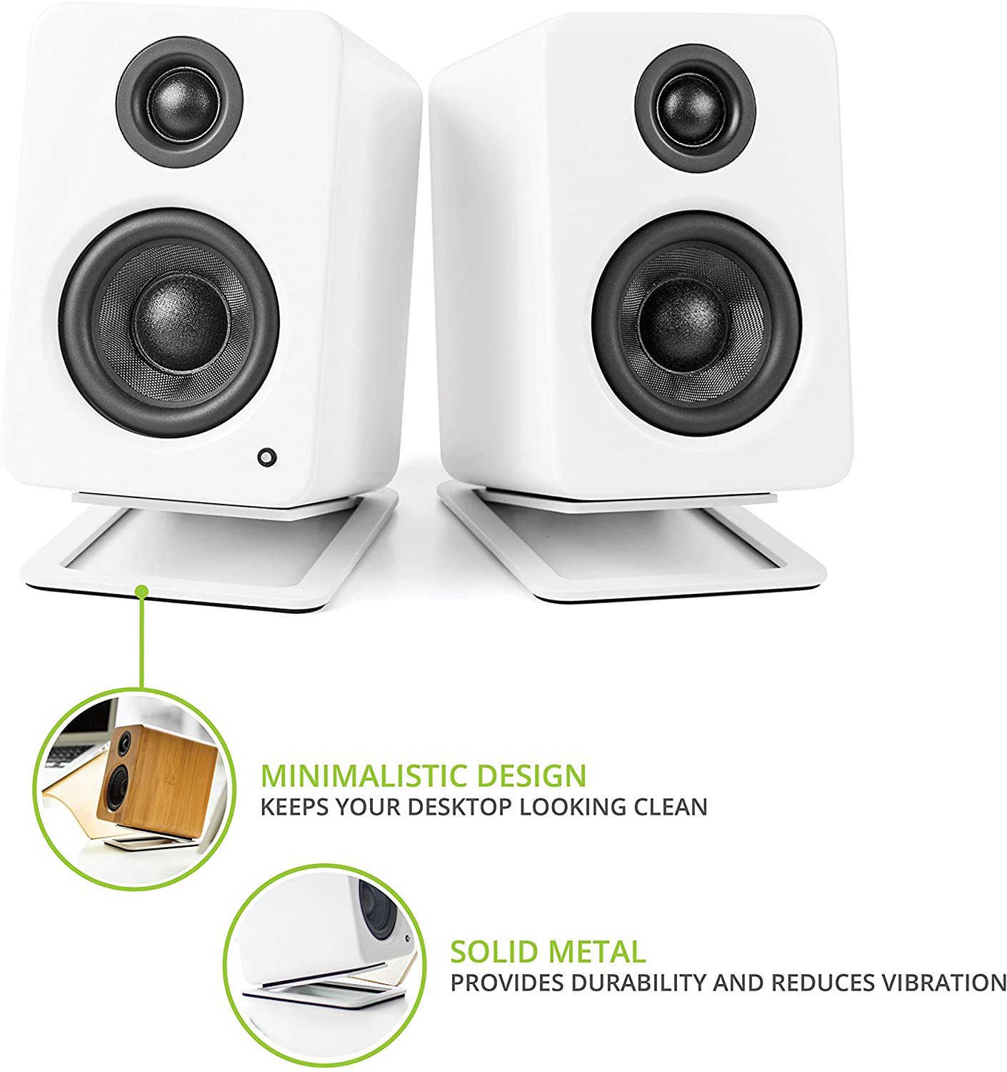 2 個のデスクトップスピーカースタンド、中型本棚スピーカー用 - Speaker Desk Setup のレビューと価格