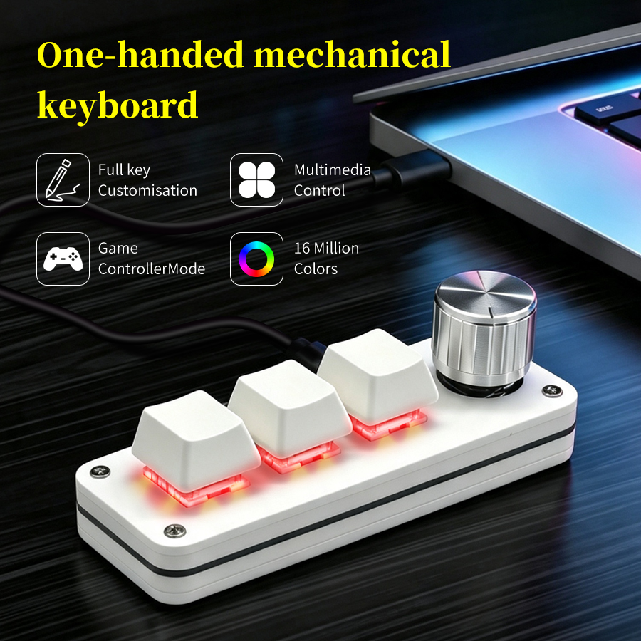 3キー プログラム可能なマクロキーパッド ミニメカニカルキー - Desk Setup Programmer のレビューと価格