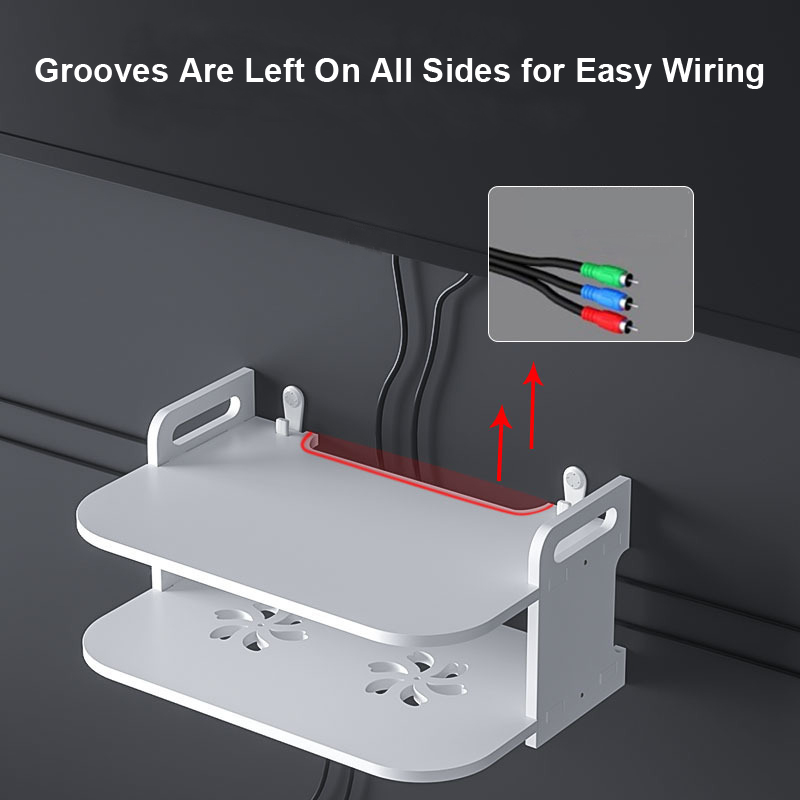 壁掛け式ルーターケーブルオーガナイザーシェルフ、通気性のある - Desk Setup Shelves のレビューと価格