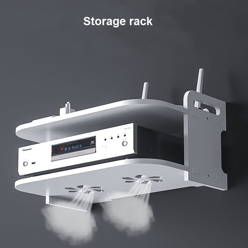 壁掛け式ルーターケーブルオーガナイザーシェルフ、通気性のある - Desk Setup Shelves のレビューと価格