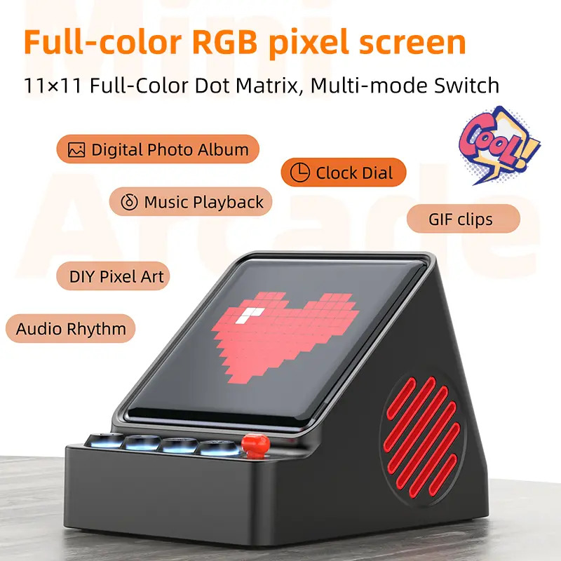 レトロピクセルアートプログラマブルLEDディスプレイポータブ - Speaker Desk Setup のレビューと価格