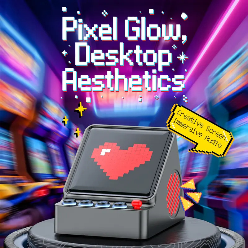 レトロピクセルアートプログラマブルLEDディスプレイポータブ - Speaker Desk Setup のレビューと価格