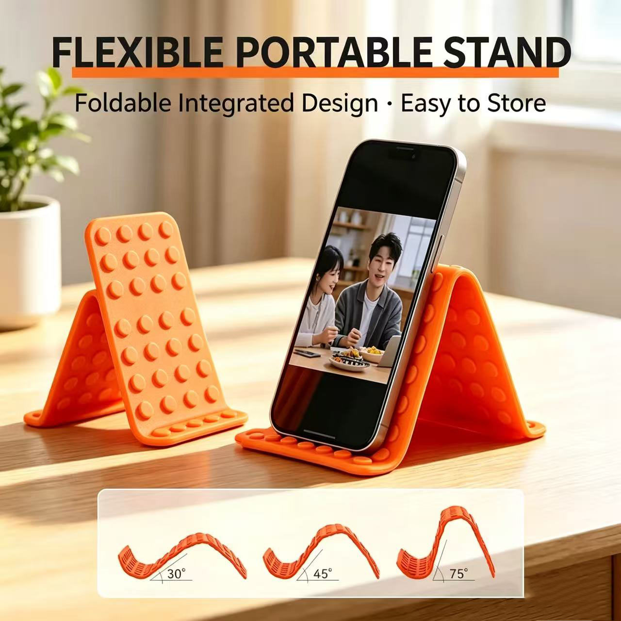 携帯用ユニバーサル携帯電話スタンド、角度調整可能なシリコン製 - Desk Setup Table のレビューと価格