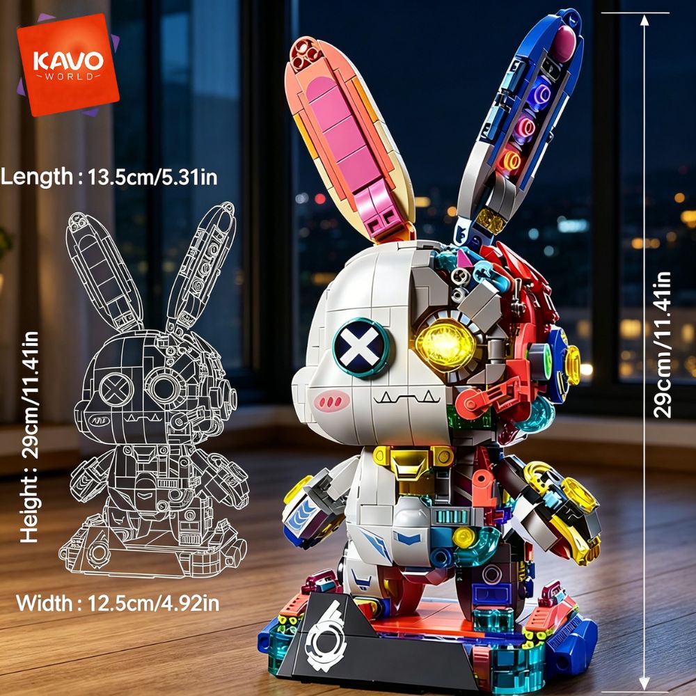 KAVOWORLD 1377ピース ロボットウサギ 組み立て - Desk Setup Builder のレビューと価格