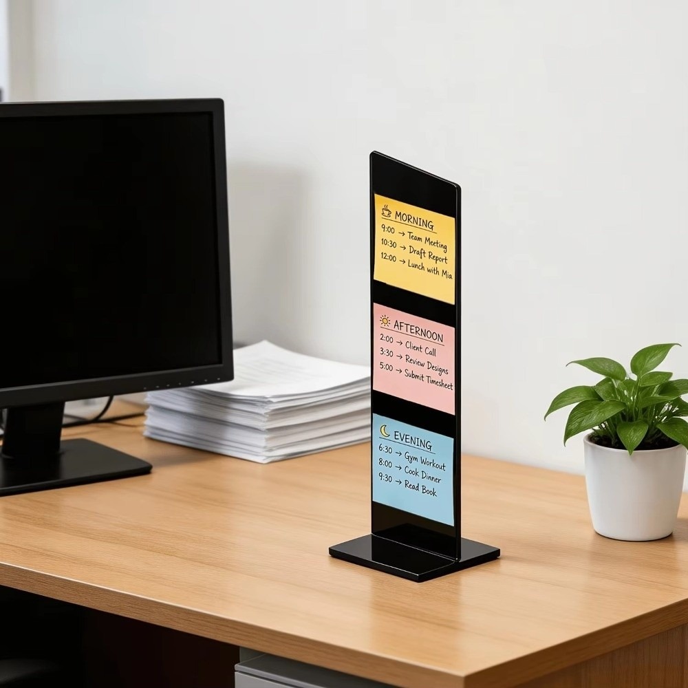 耐久性のあるアクリル製メモメッセージボード、取り外し可能な縦 - Sticky Memo Holder のレビューと価格