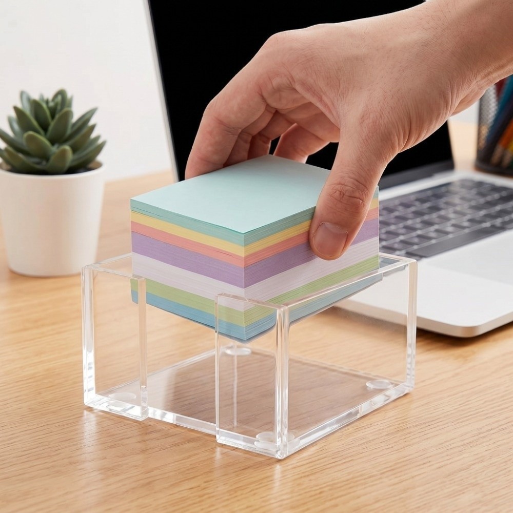 透明付箋ホルダー多機能クリスタルクリアメモ帳ホルダーデスク整 - Sticky Memo Holder のレビューと価格