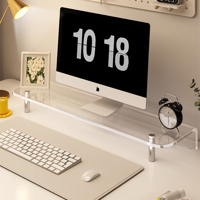 アクリル製モニター台、デスク用スタンド、パソコン用ディスプレ - Desk Setup Monitor And Laptop のレビューと価格