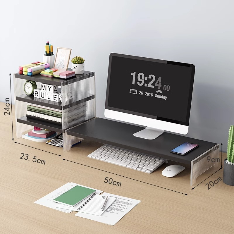 アクリル製モニター台、デスク用スタンド、パソコン用ディスプレ - Desk Setup Monitor And Laptop のレビューと価格