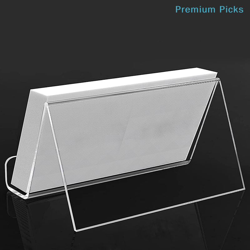 ポータブル透明アクリル製デスクトップ名刺ホルダー テーブルデ - Desk Setup Shelves のレビューと価格
