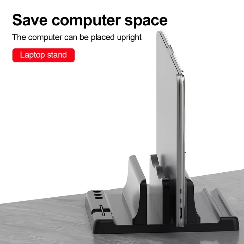 縦型ノートパソコンスタンド 多スロットノートブック収納ホルダ - Vertical Laptop Stand のレビューと価格