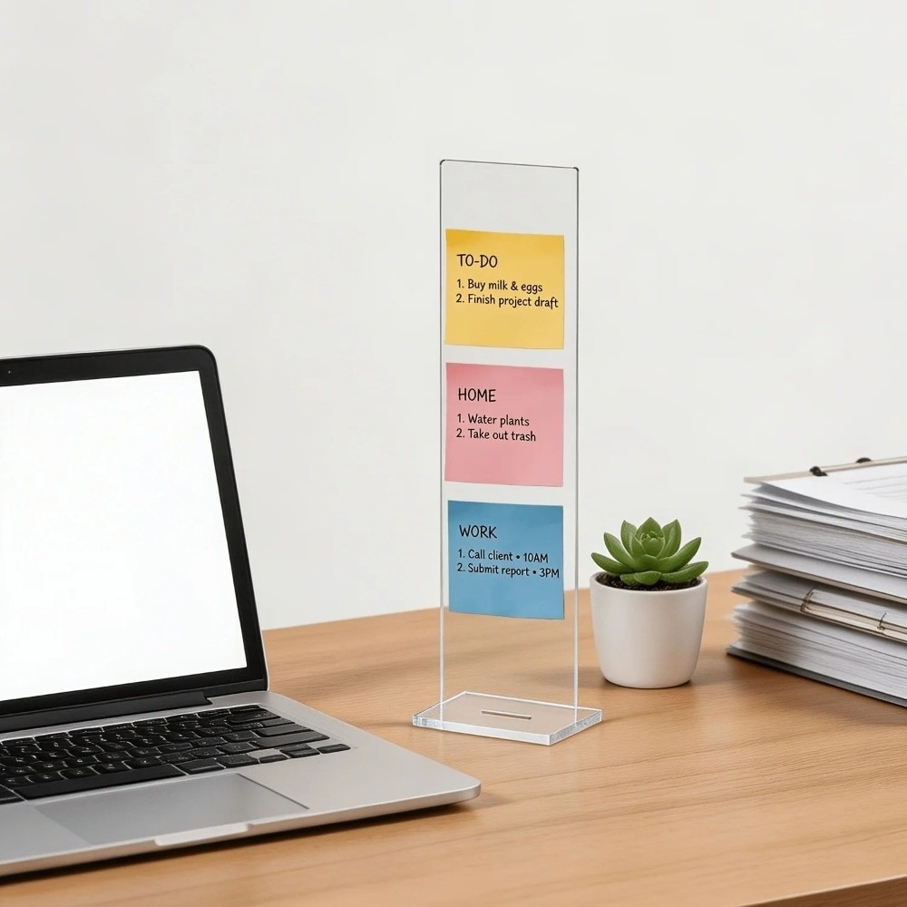 アクリルメモメッセージボードクリア取り外し可能な付箋ホルダー - Sticky Memo Holder のレビューと価格
