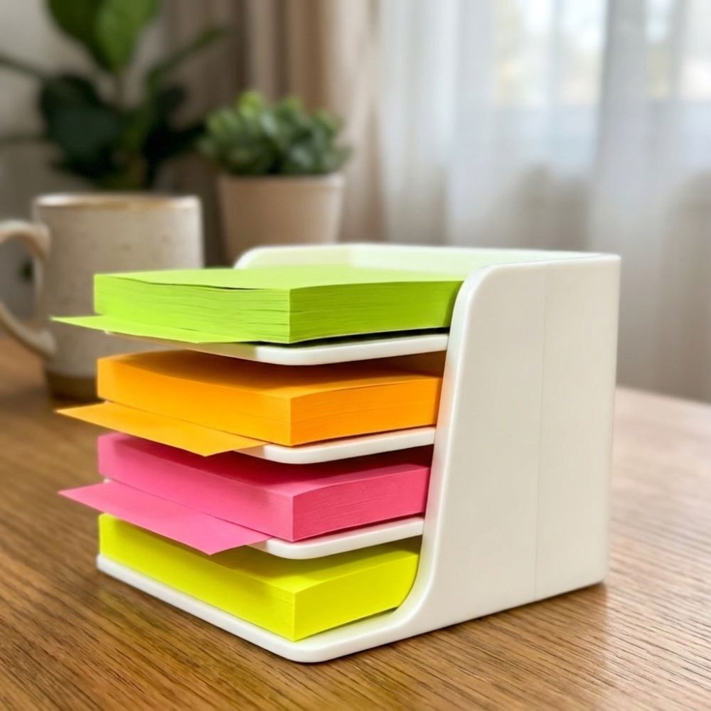 積み重ね可能な付箋ホルダー プラスチック製レイヤー分割メモパ - Sticky Memo Holder のレビューと価格