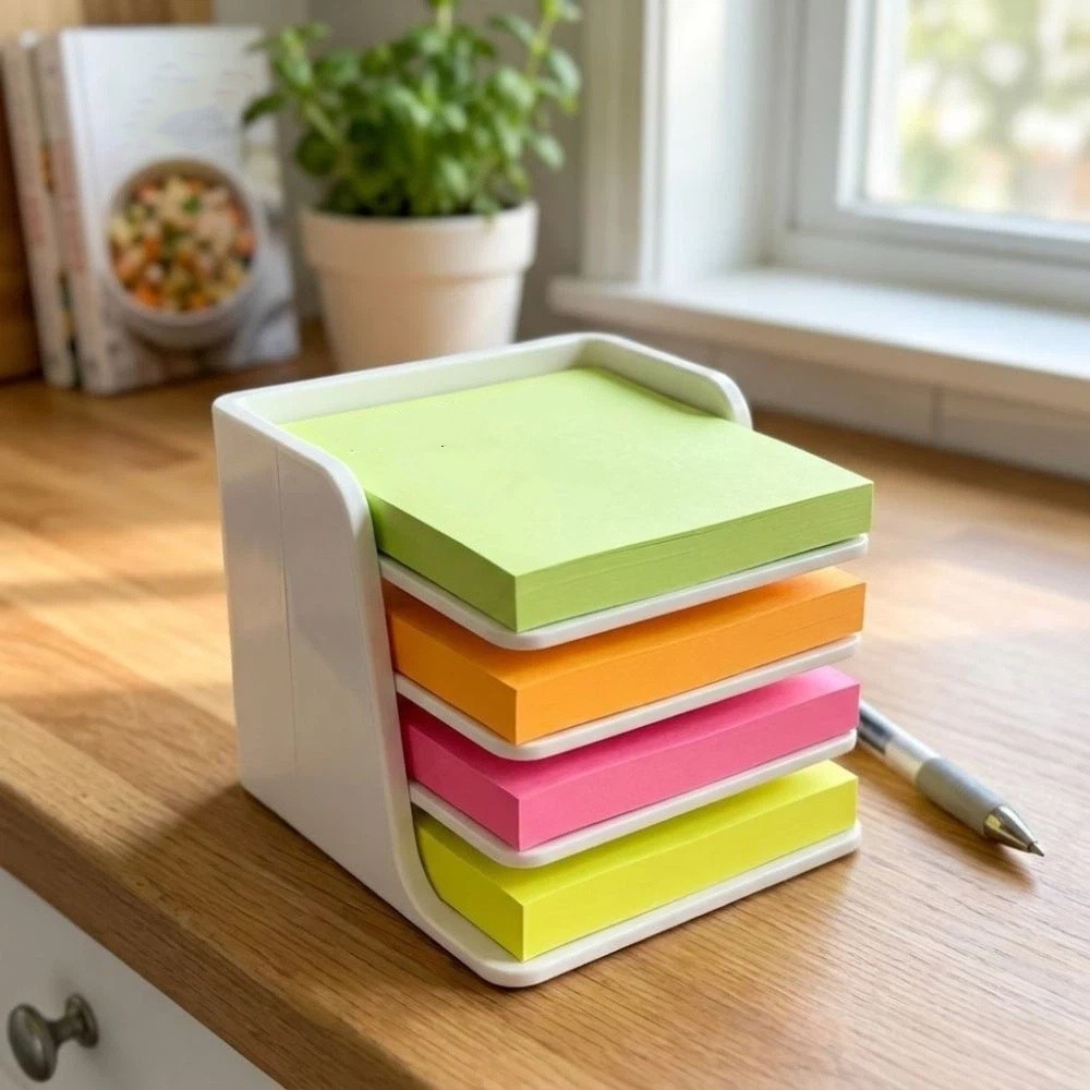 積み重ね可能な付箋ホルダー プラスチック製レイヤー分割メモパ - Sticky Memo Holder のレビューと価格