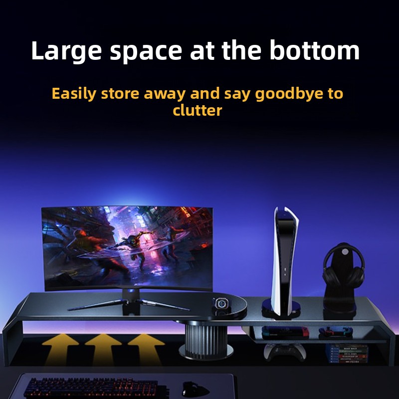 ゲーミングデュアルモニタースタンド オフィススクリーンライザ - Desk Setup Monitor And Laptop のレビューと価格