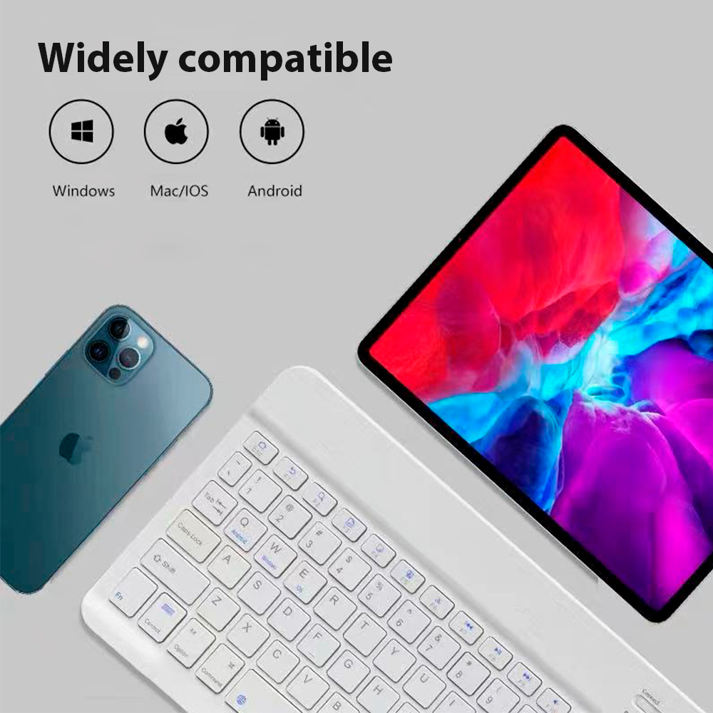 Bluetooth ワイヤレスキーボードユニバーサル携帯電話 - Desk Setup Ipad のレビューと価格