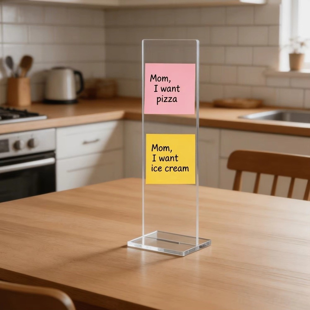 アクリル製メモボード、取り外し可能な縦型付箋ホルダー、クリア - Sticky Memo Holder のレビューと価格