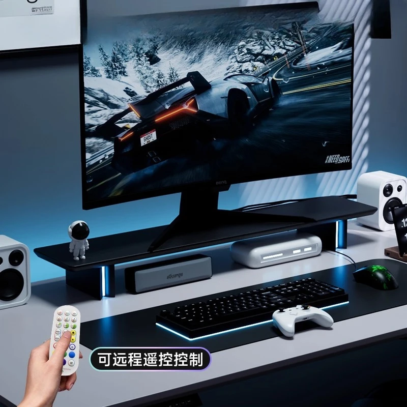 RGB モニタースタンド人間工学に基づいたコンピュータースク - Desk Setup Monitor And Laptop のレビューと価格