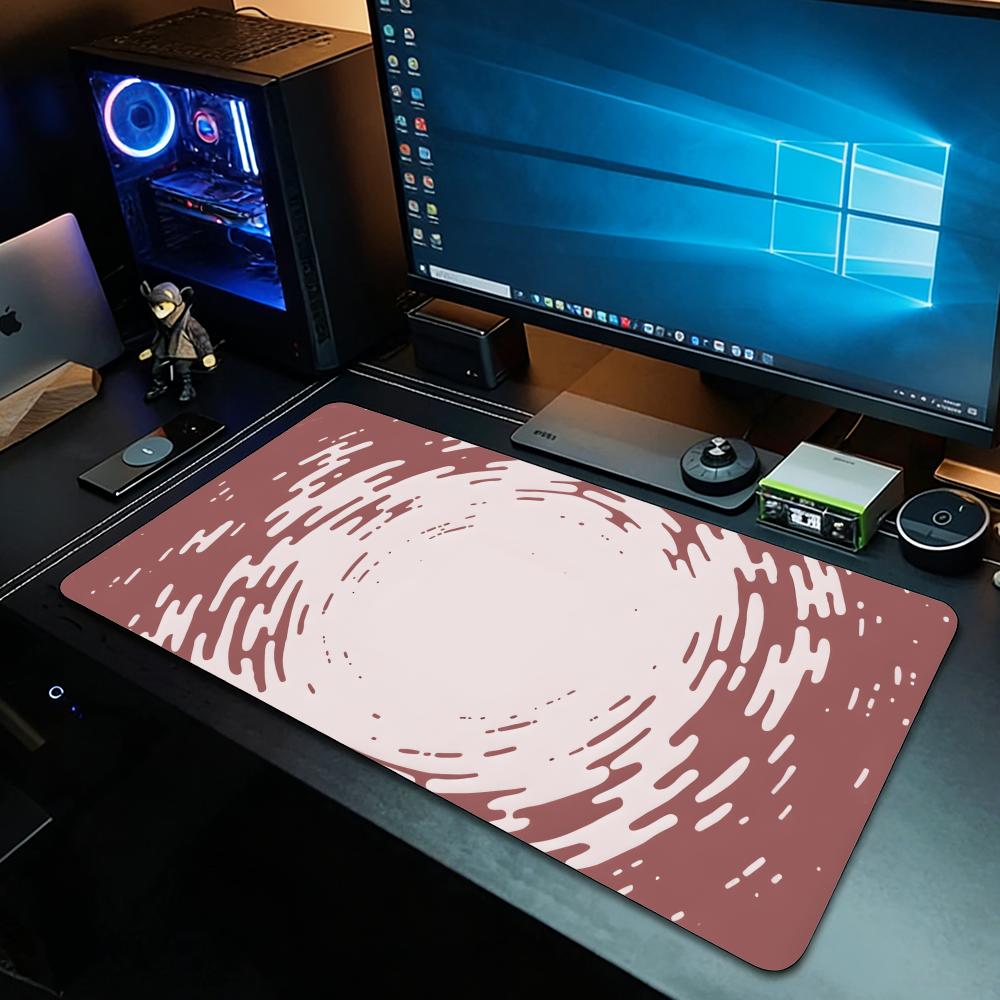 グレーの円形波紋流体テクスチャプリントマウスパッド、滑り止め - Desk Setup Grey のレビューと価格