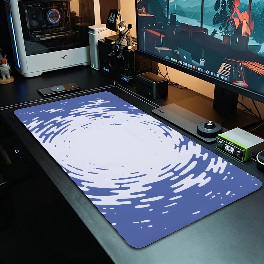 グレーの円形波紋流体テクスチャプリントマウスパッド、滑り止め - Desk Setup Grey のレビューと価格
