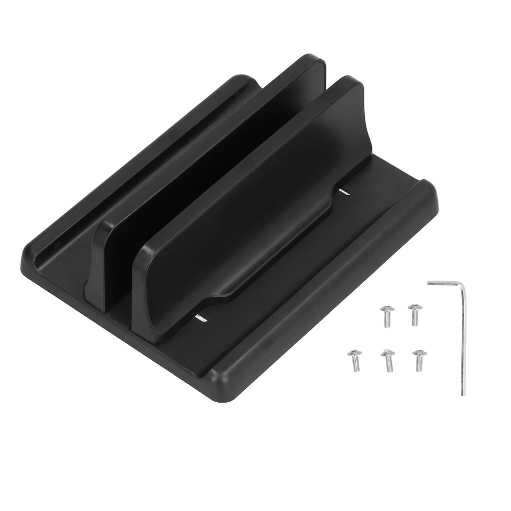 プラスチック製縦型ノートパソコンスタンド ブラック 各種仕様 - Vertical Laptop Stand のレビューと価格