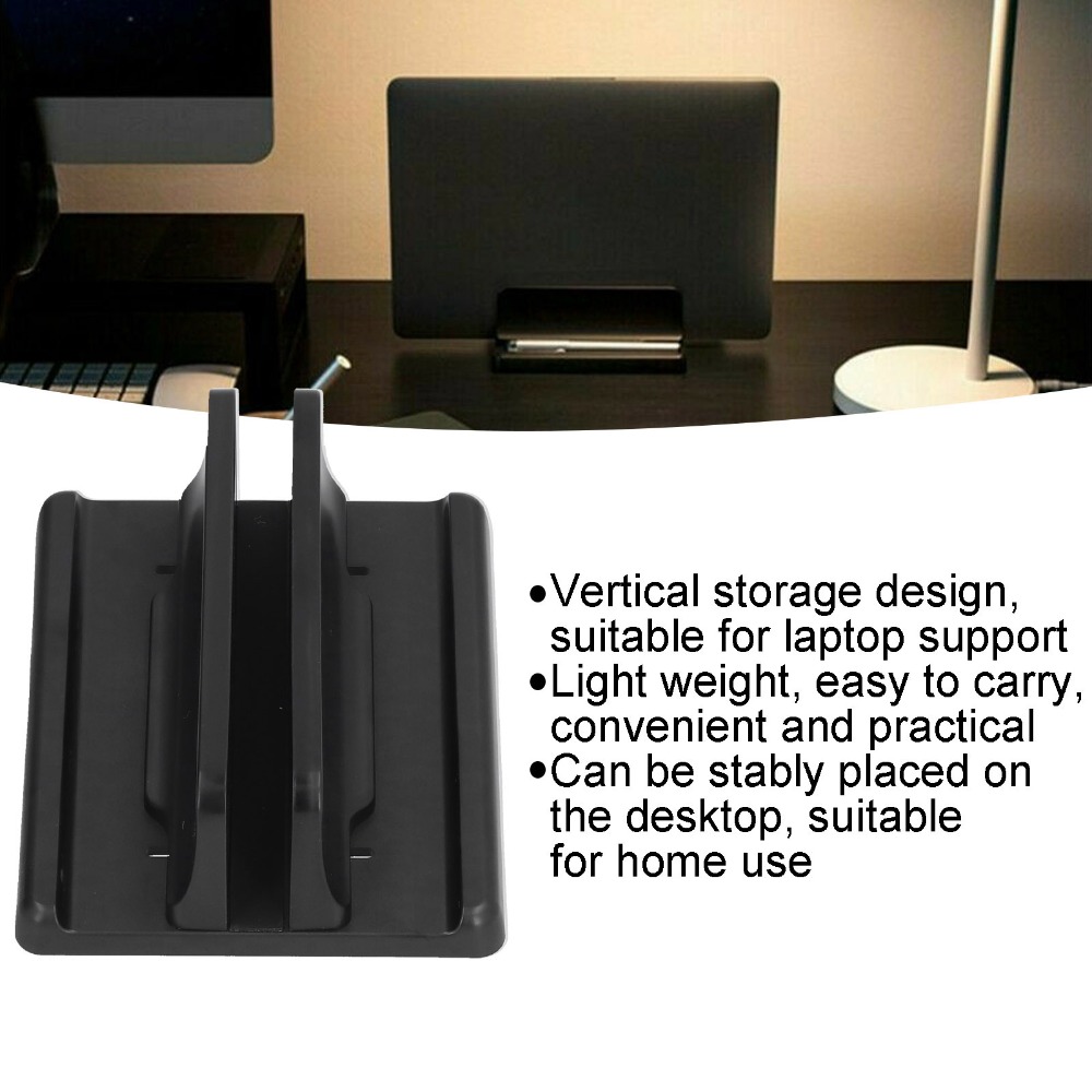 プラスチック製縦型ノートパソコンスタンド ブラック 各種仕様 - Vertical Laptop Stand のレビューと価格
