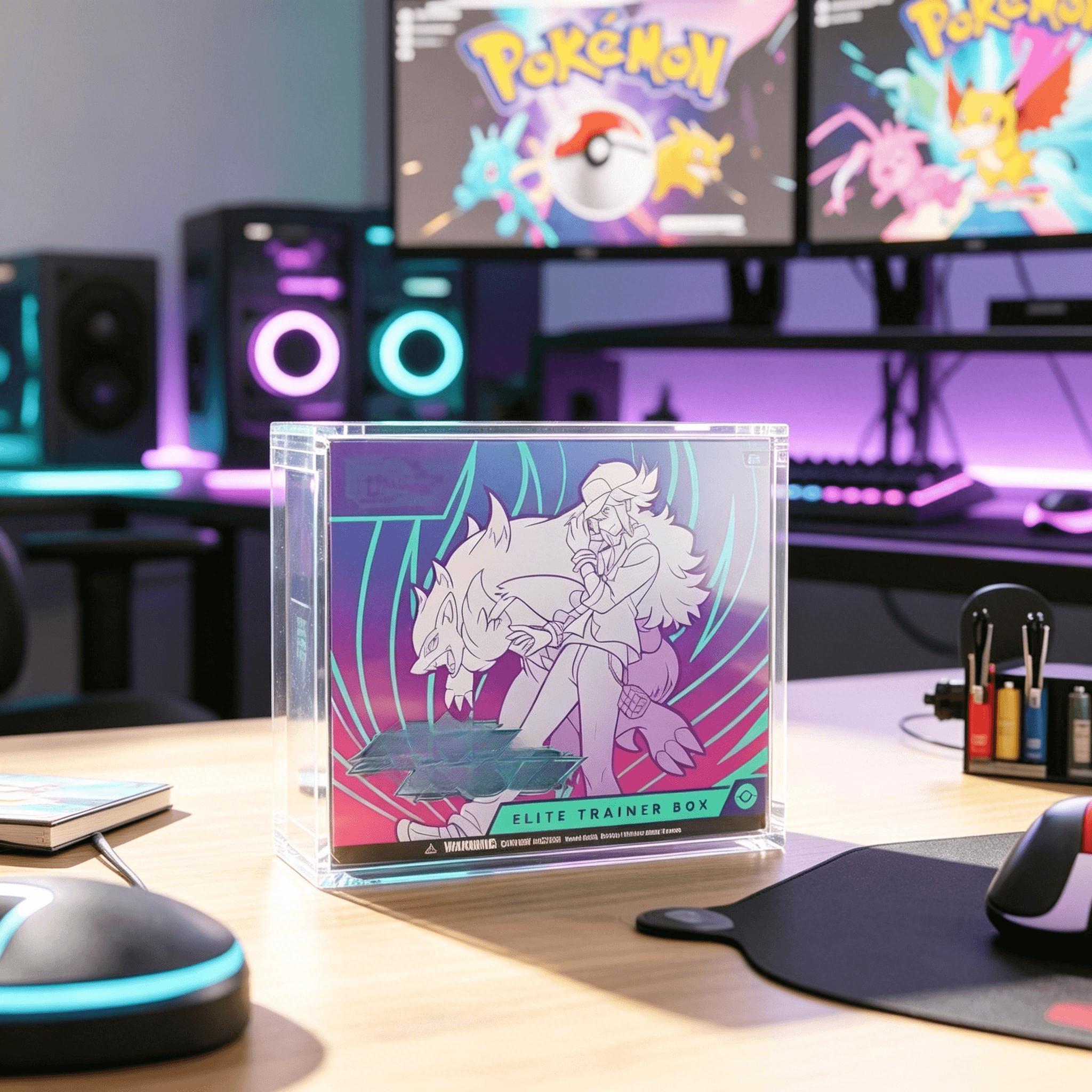 8mm+5mm厚の透明アクリル製ディスプレイケース。磁石付き - Desk Setup Shelves のレビューと価格