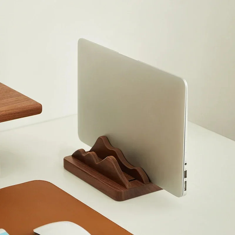 カスタム木製ノートパソコンスタンド 縦置き収納ドック ウォー - Vertical Laptop Stand のレビューと価格