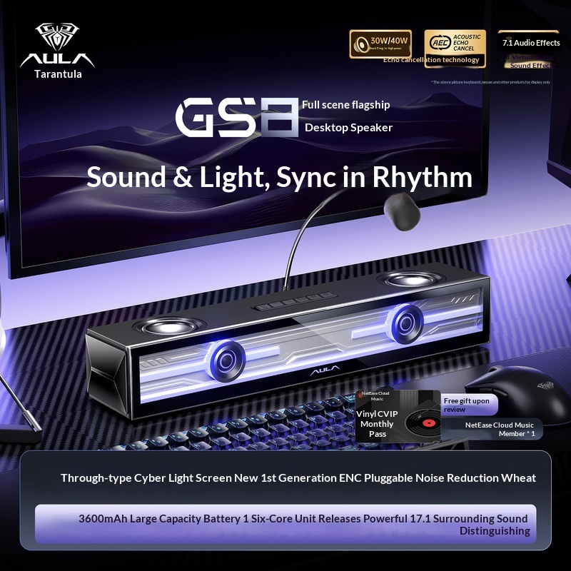 Aula Gs8 ゲーミングスピーカー デスクトップコンピュ - Speaker Desk Setup のレビューと価格