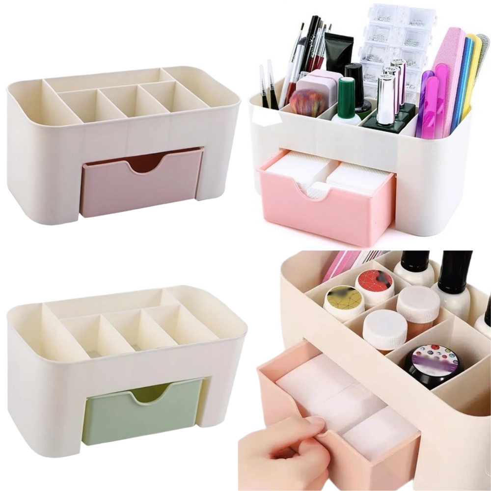 ネイルアートオーガナイザーデスクトップ引き出し化粧品収納ボッ - Desk Setup Shelves のレビューと価格