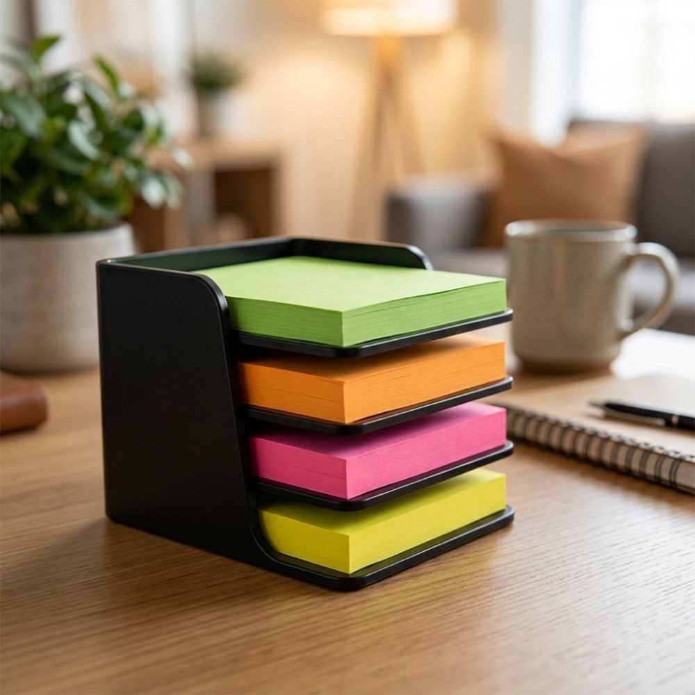 積み重ね可能な付箋ホルダー、層分けされた安定したベース、メモ - Sticky Memo Holder のレビューと価格