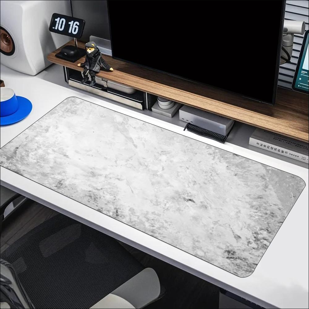 ミニマリストなグレーの大理石模様の大型拡張マウスパッド、滑り - Desk Setup Grey のレビューと価格